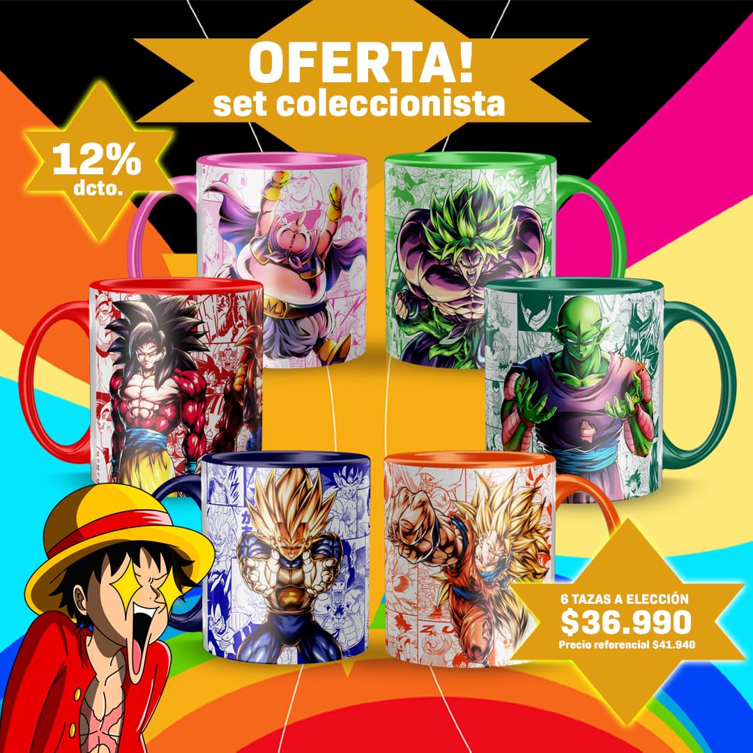 TAZAS DE #dragonball (CERAMICAS) VALOR- $6.990 unidad SET COLECCIONISTA 6 X $36.990ENVÍOS A TODO CHILE POR STARKEN(POR PAGAR).........#anime #a